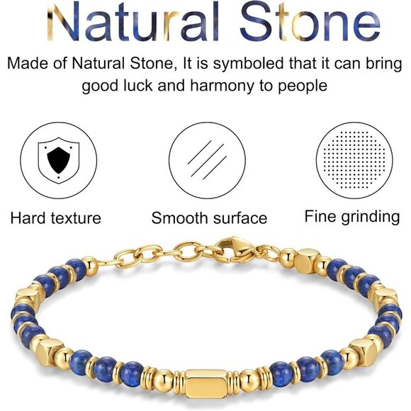 Navy Blue Boho Beaded Bracelets for Women Trendy Jewelry Gifts for Lover, Mom - Picture 4 of 7